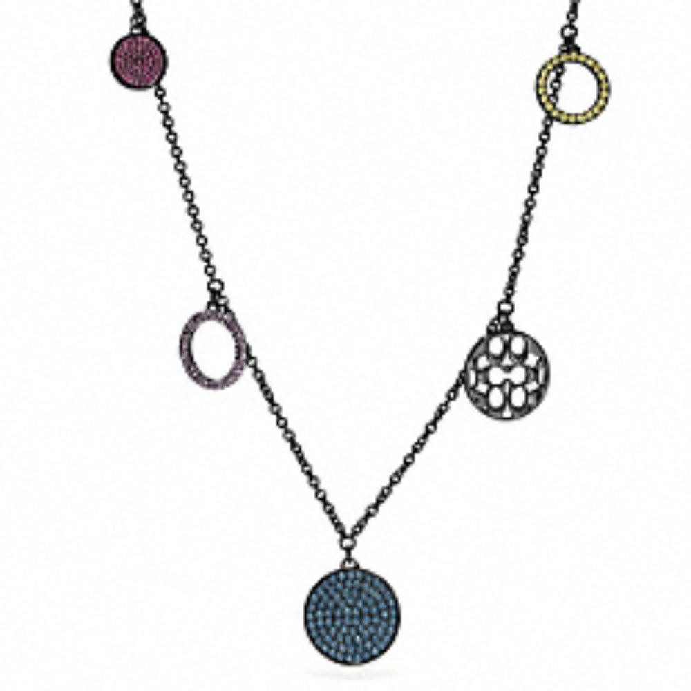 Coach Multi Pave Disc Station Necklace